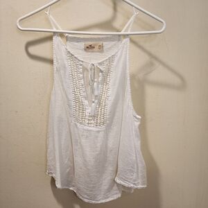 Hollister White 100% Boho Sleevesless top size XS